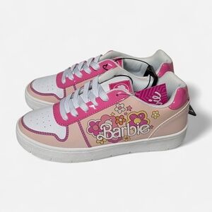NEW Barbie Pink and White Vinyl Sneakers Size 7